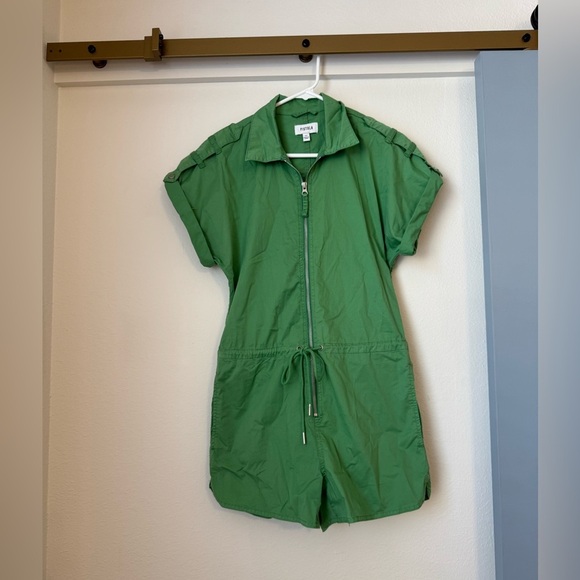 Pistola Cotton Zip-Up Avocado Green Utility Romper - Picture 4 of 12